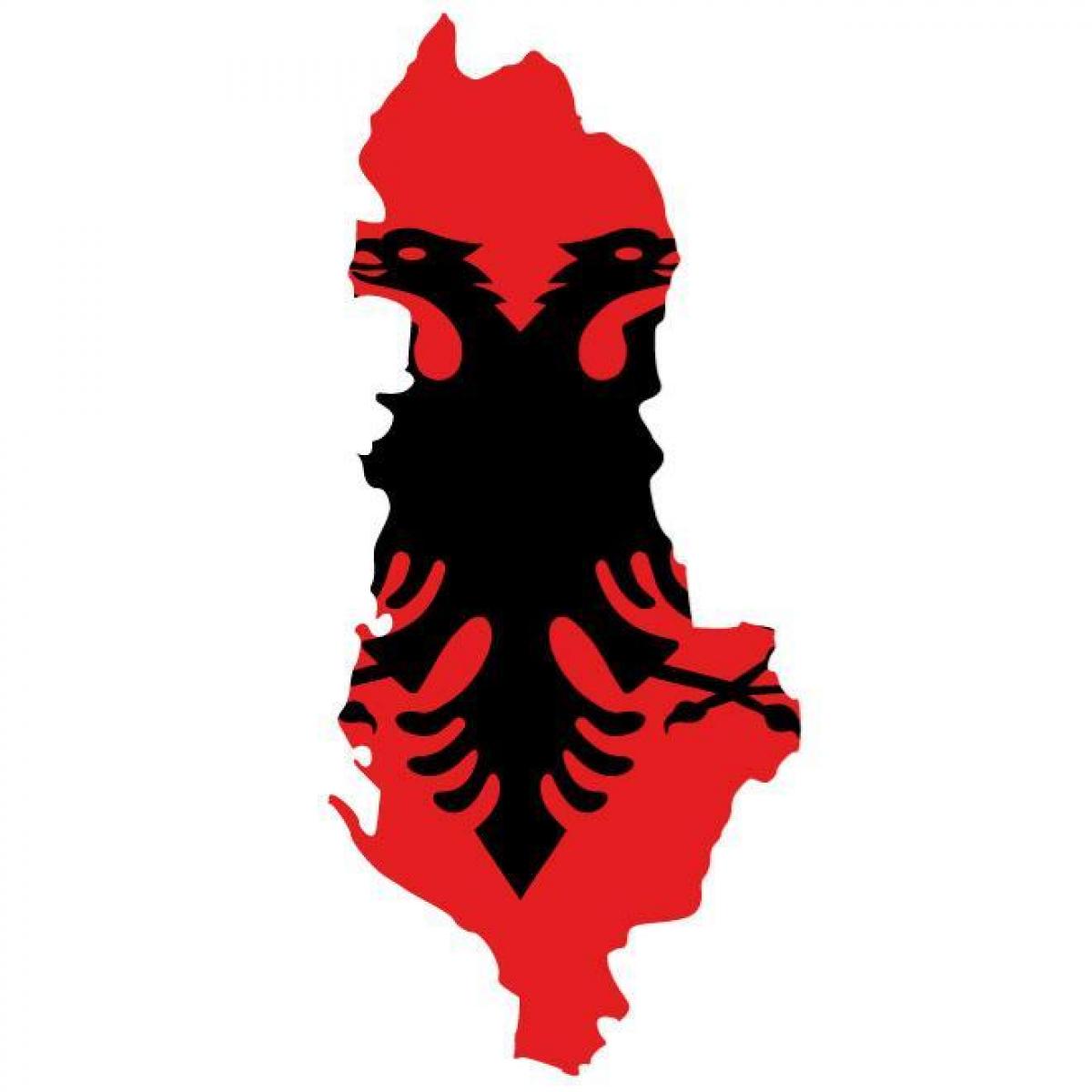 kart Albaniya bayrağı