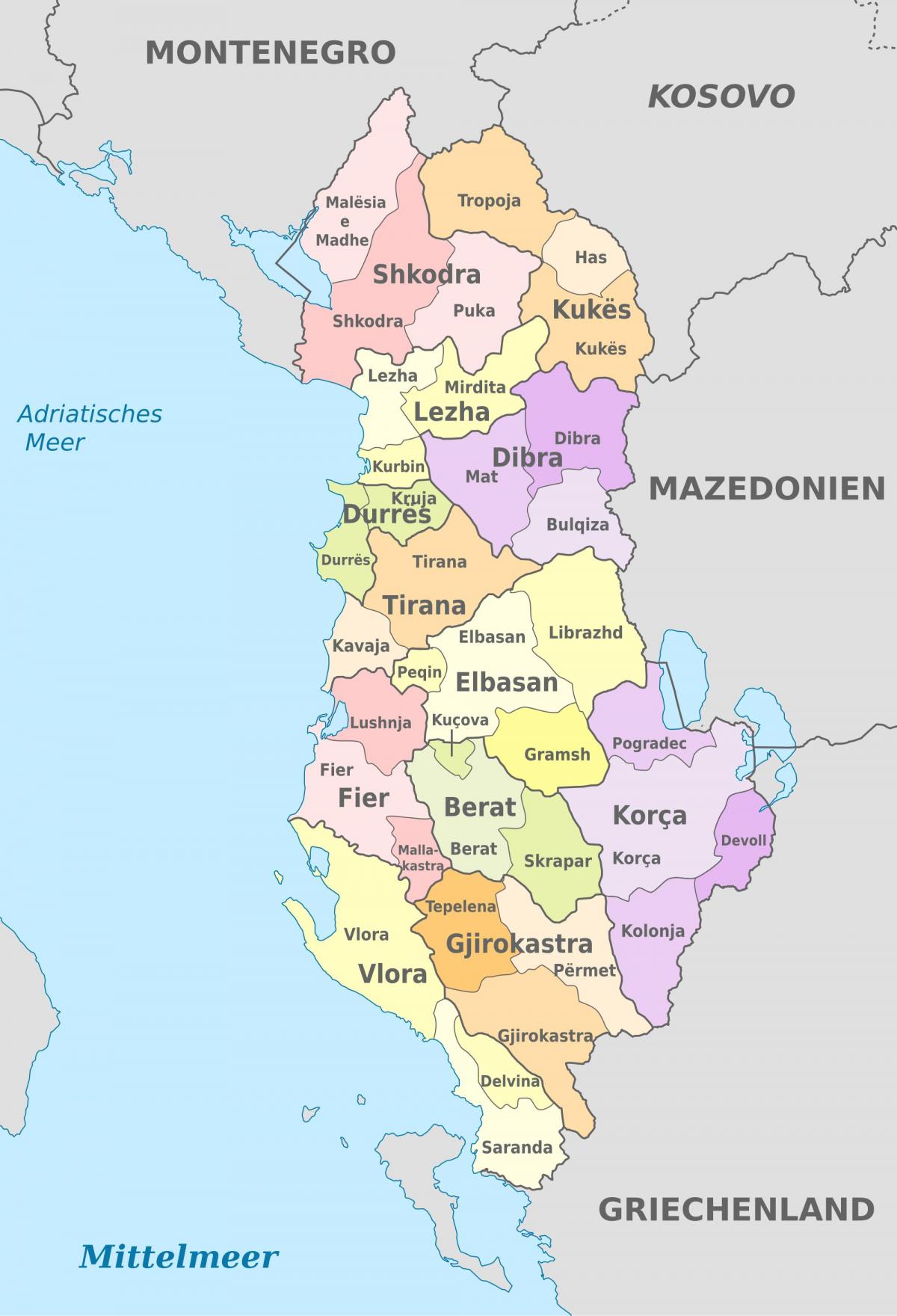 kart Albaniyanın siyasi