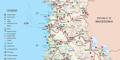 Дерми xəritədə Albaniyanın