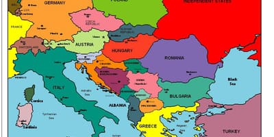 Xəritədə Avropa Albaniya